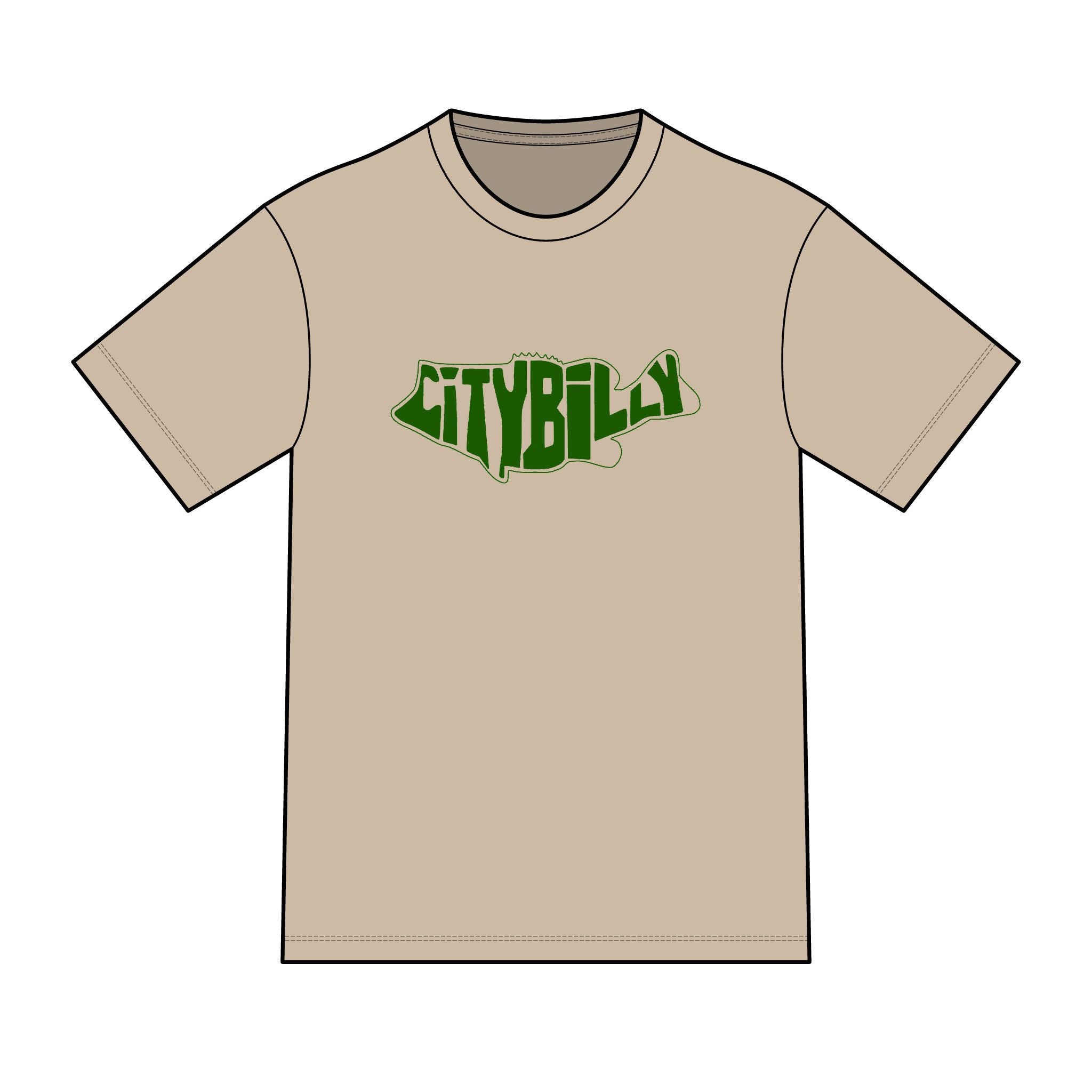 CityBilly Logo T-Shirt - Tan / OD Green