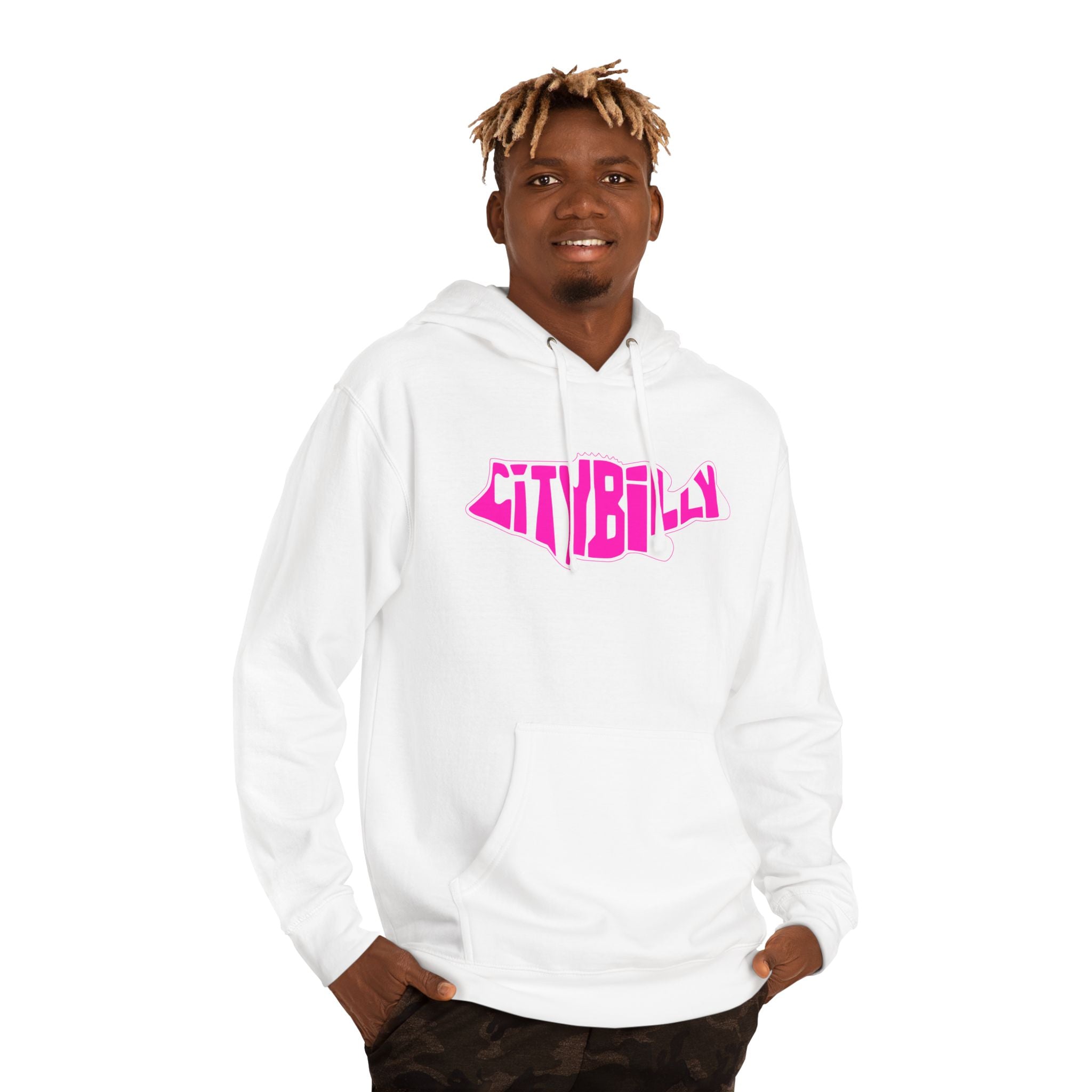 CityBilly Logo Hoodie - White / Pink