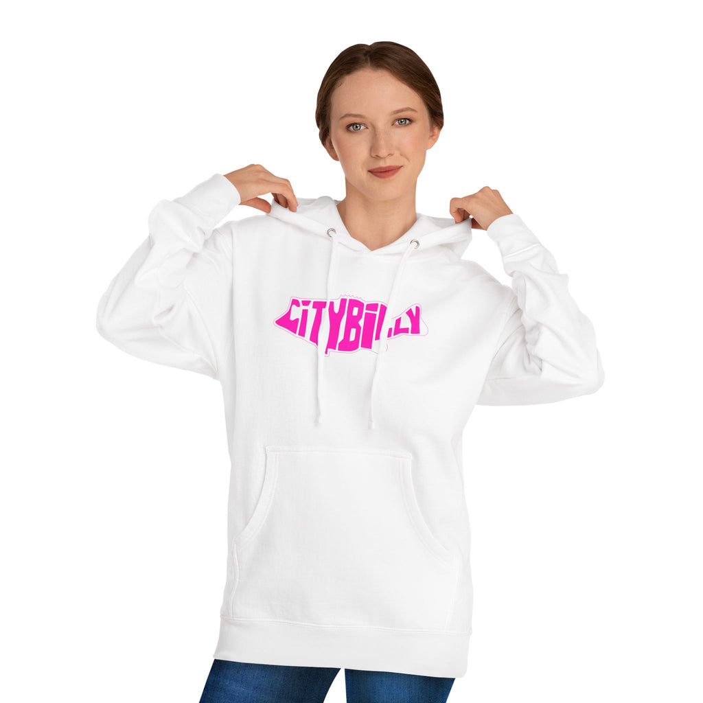 CityBilly Logo Hoodie - White / Pink