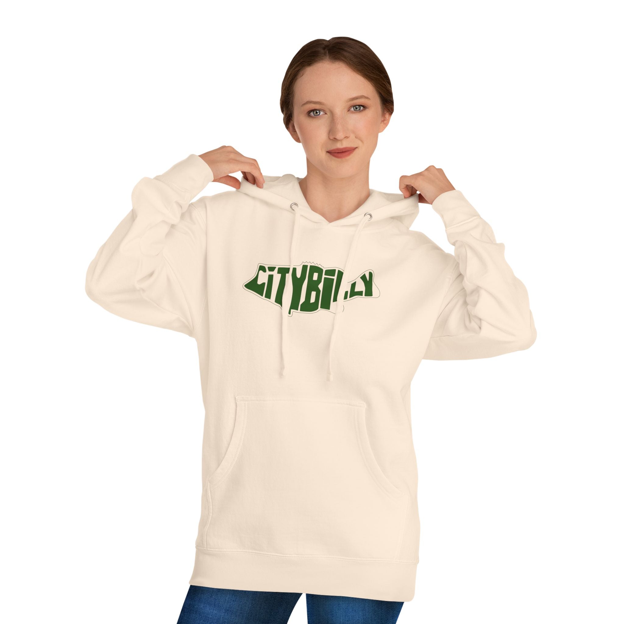 CityBilly Logo Hoodie - Bone / OD Green